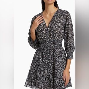 Veronica Beard Katari Floral Cottagecore Cotton Mini Navy/Multi - Size 12 - EUC